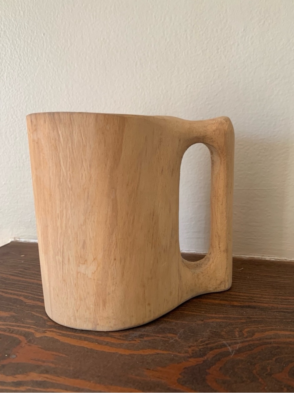 Hand-Carved Wooden Kuksa Mug Rustic 5.5”Nordic Guksi Camping Bushcraft Log Cup
